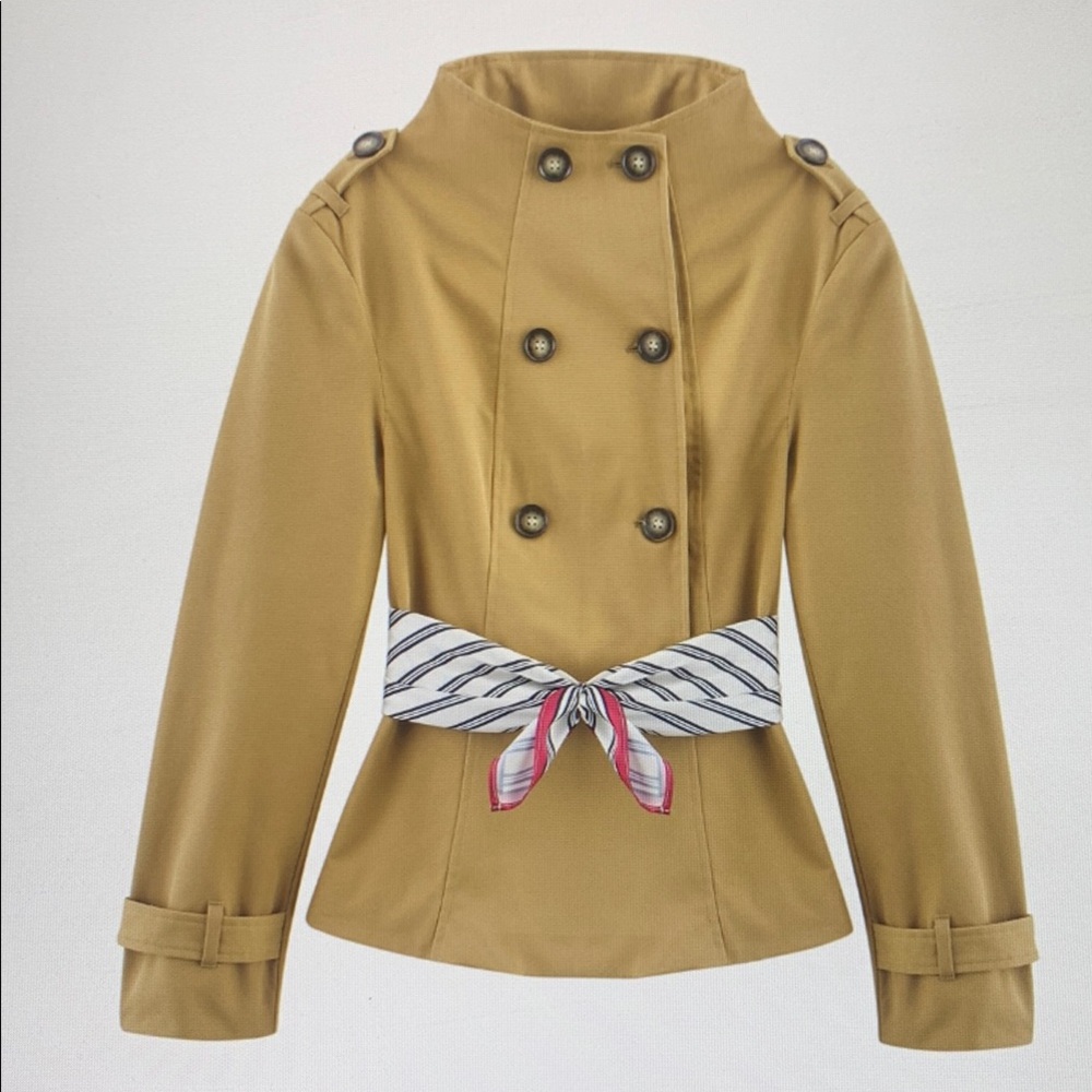 Women's Tan Double-Breasted Jacket